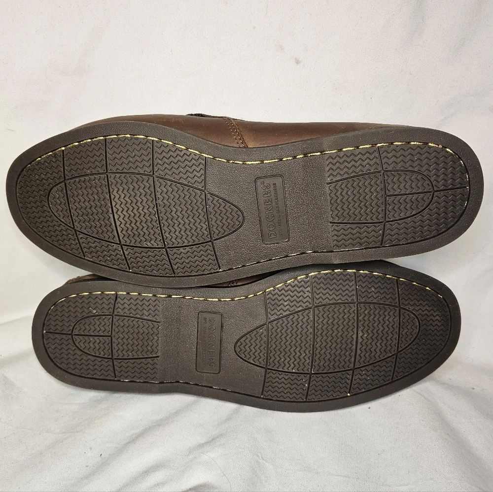 Dockers Classic Leather Boat Shoes Size 10.5 Brown Preppy Quiet Luxury Old Money